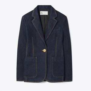 Tory Burch Dark Wash Denim Blazer